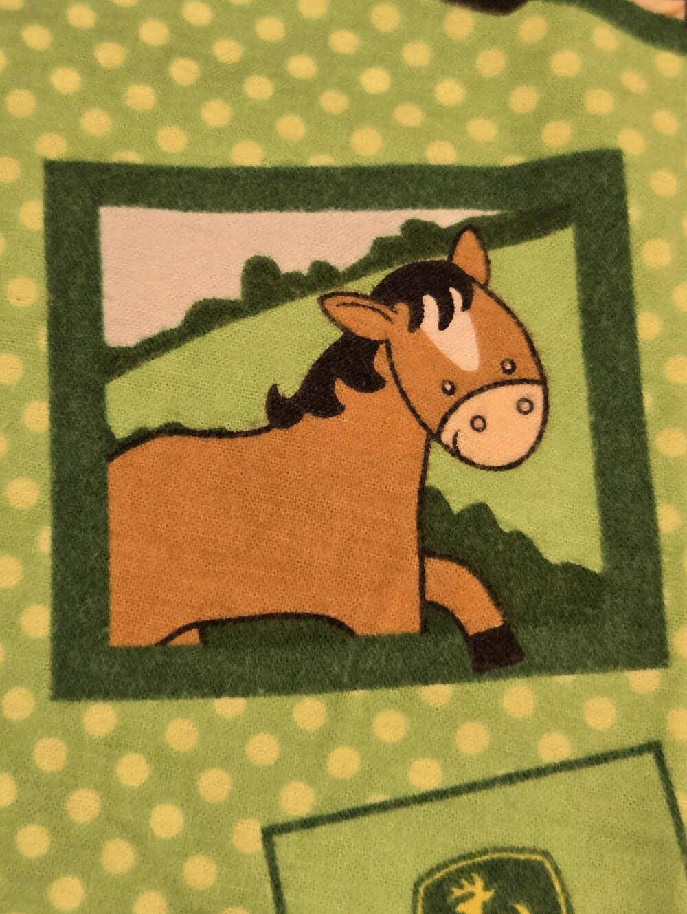 John Deere Baby Barnyard Patch Farm Fabric ~ 41” x 19” ~ New